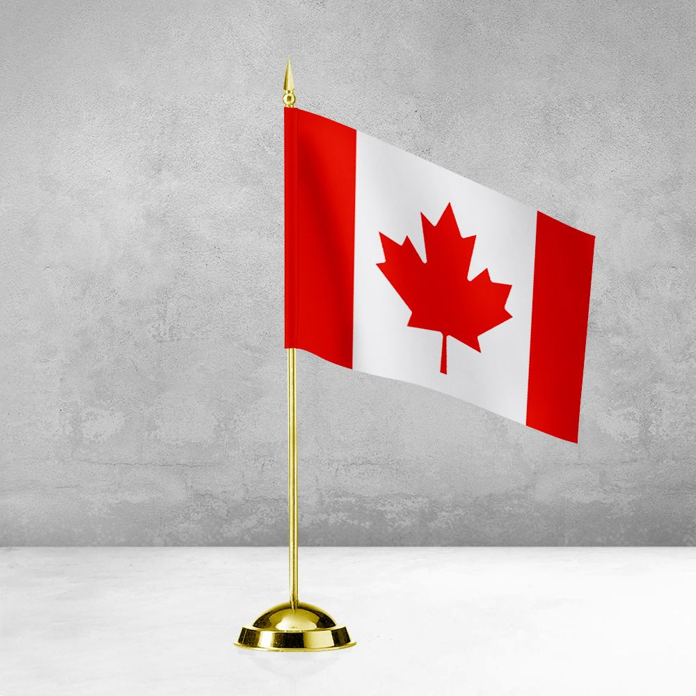 Настольный флаг Канады на пластиковой подставке под золото  #1