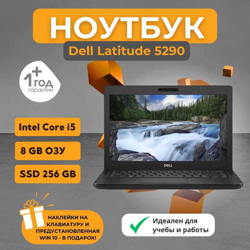 Dell Latitude 5290 Ноутбук 12", Intel Core i5-7300U, RAM 8 ГБ, SSD, Windows Pro, черный  #1