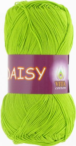 Пряжа Daisy (Vita cotton),цвет 4425 салатовый, 5 мотков, 50гр/295м,100% хлопок двойной мерсеризации,Индия #1