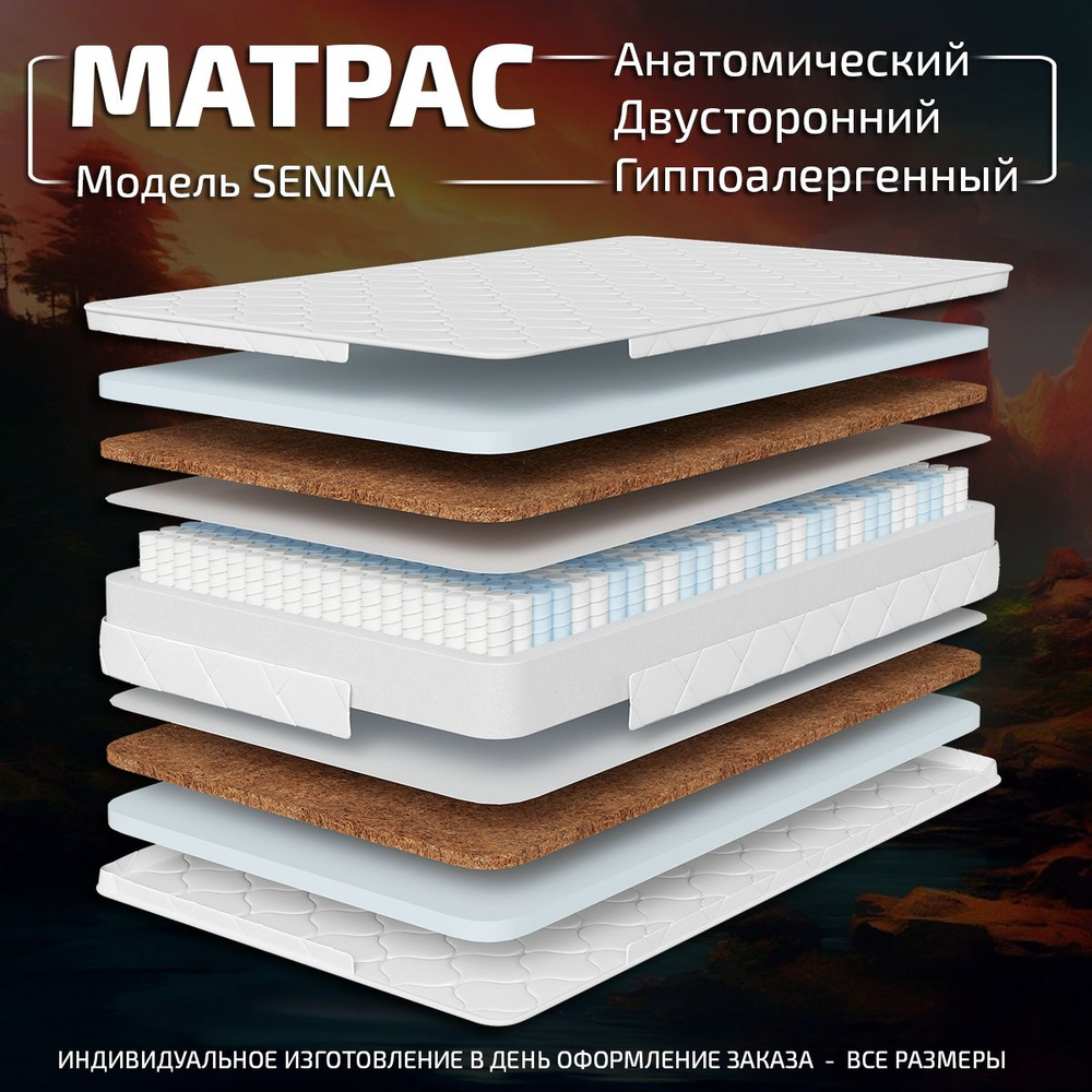 GODREST Матрас Senna, С зональным пружинным блоком, 120х190 см #1