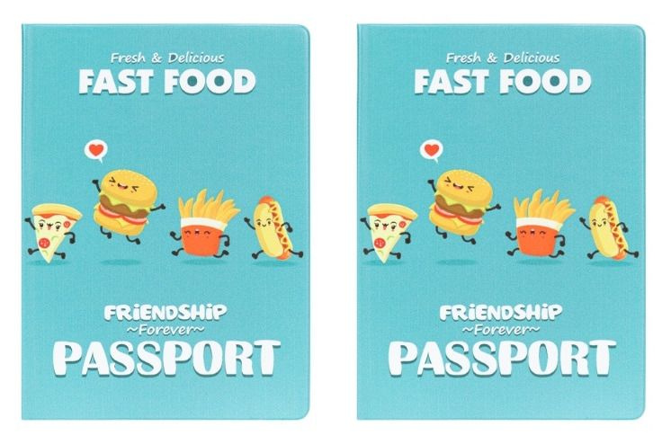 Miland Обложка на паспорт Fast food, ПВХ slim, 2 шт #1