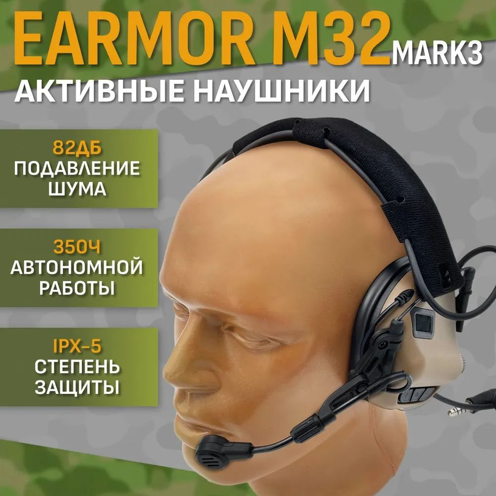 Стрелковые наушники Earmor M32 Mark3 Койот #1