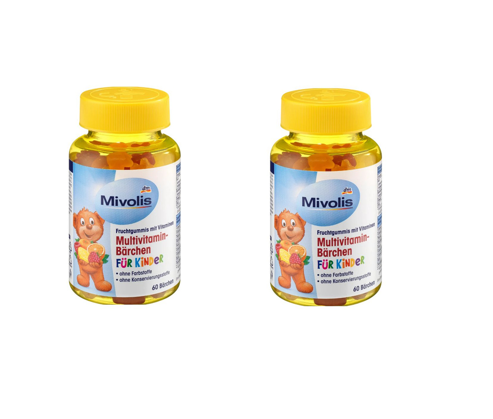 Mivolis Multivitamin Barchen Миволис Фруктовые мишки для детей с витаминами (2 уп по 60 шт) 120 шт  #1