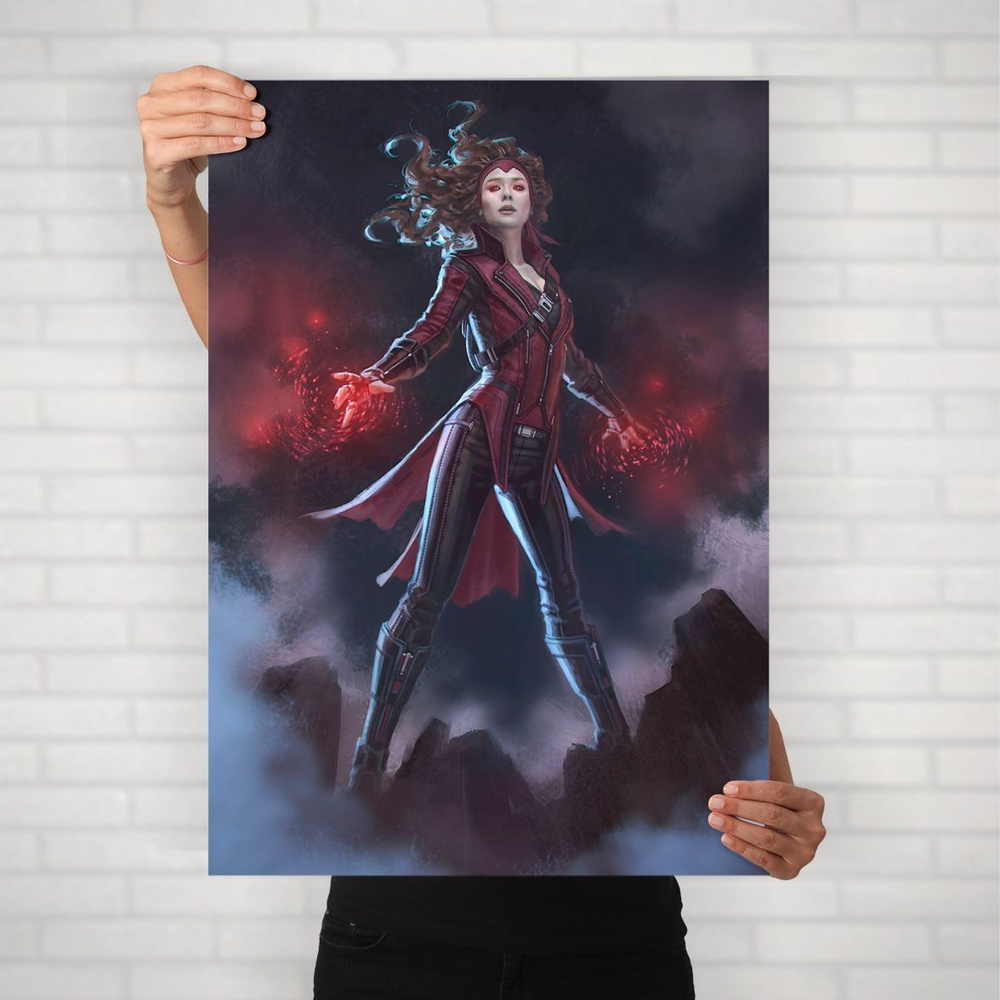 Плакат на стену для интерьера MARVEL и DC (Алая Ведьма 2) - Постер по супергеройскому фильму формата #1