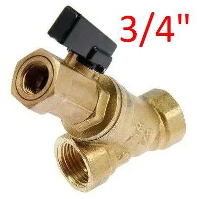 Фильтр грубой очистки косой 3/4", с мини краном, 500 мкр. TIM BL-D7603  #1