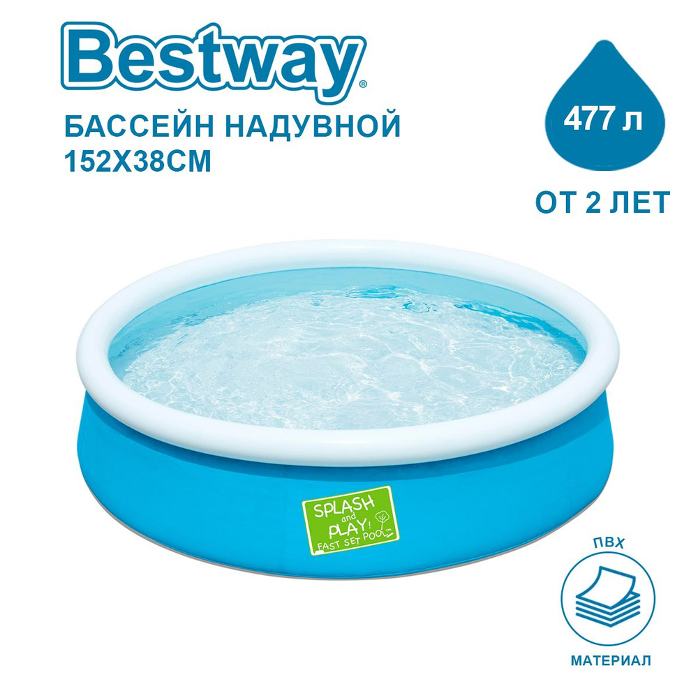 Бассейн надувной Bestway 57241 My First Pool 152х38см от 2 лет #1