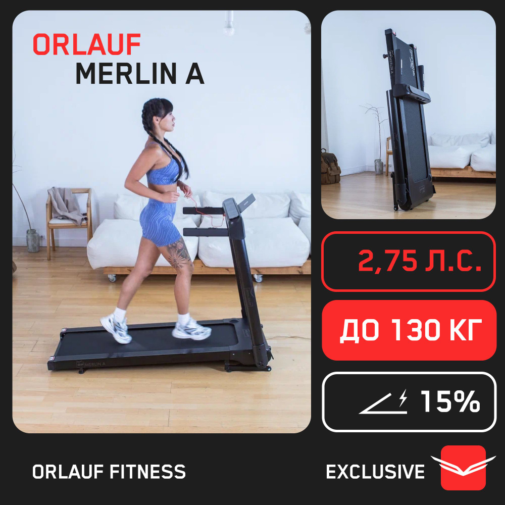 Беговая дорожка Orlauf Merlin A - купить по доступным ценам в  интернет-магазине OZON (989552954)