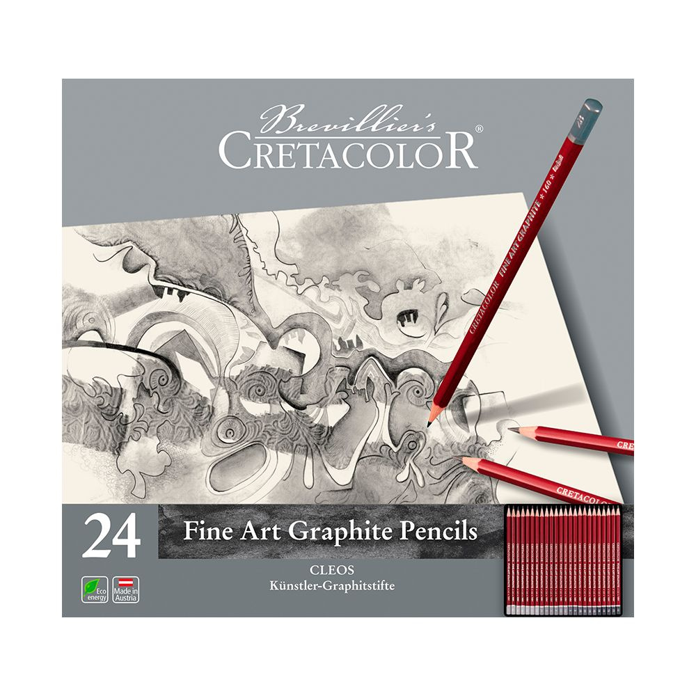 Набор графитных карандашей CRETACOLOR Cleos Fine Art 24 шт, мет.пенал CR16024  #1