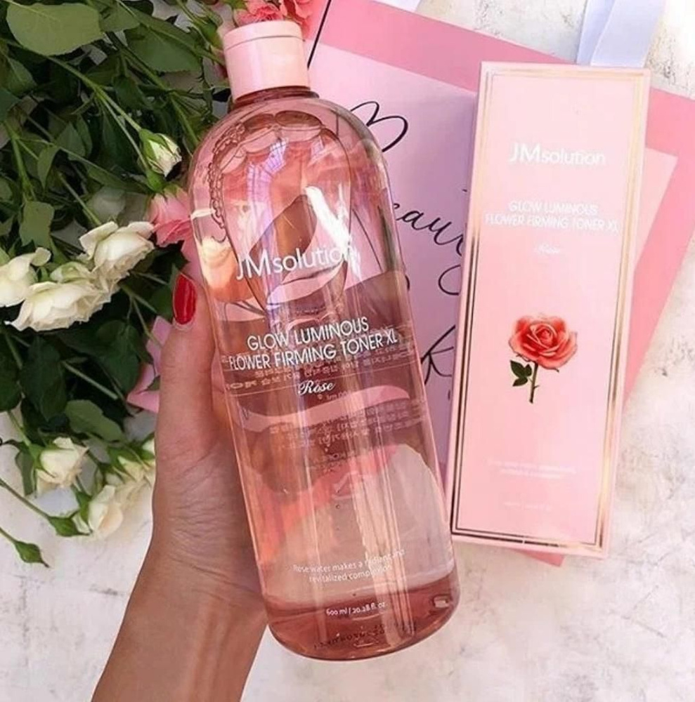 JMsolution Тонер для лица с экстрактом розы Glow Luminous Flower Firming Toner XL (Rose), 600 мл  #1