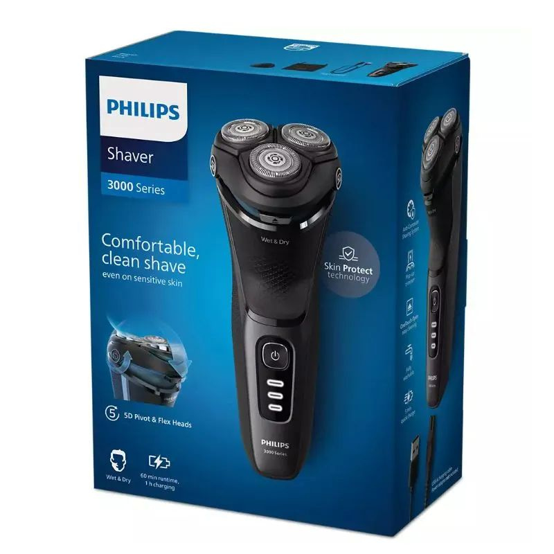 Электробритва роторная мужская для влажного бритья и сухого Philips S3244/12  #1