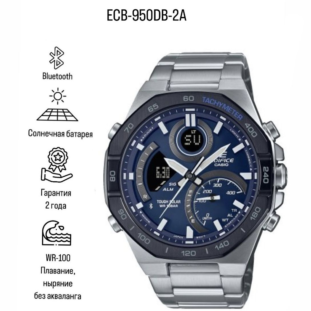 Японские наручные мужские часы Edifice ECB-950DB-2AEF #1