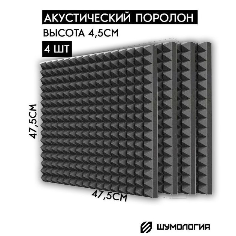 Акустический поролон Шумология Topp 30+15мм основание 4 панели  #1