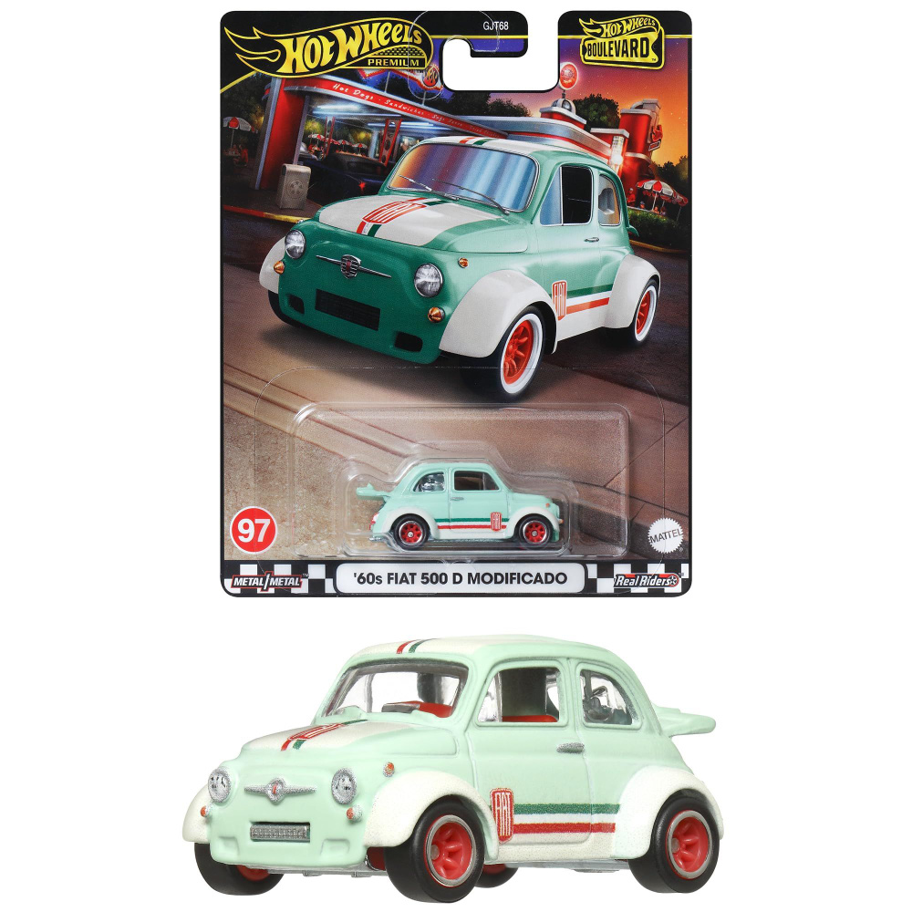 Машинка Mattel Hot Wheels Premium GJT68 60s Fiat 500 D Modificado #1