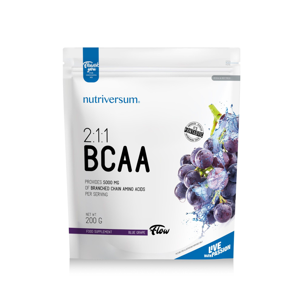 Nutriversum 2:1:1 BCAA Flow (200 g) для ускоренного восстановления и защиты мышц БЦАА Флоу 2:1:1 (Синий #1