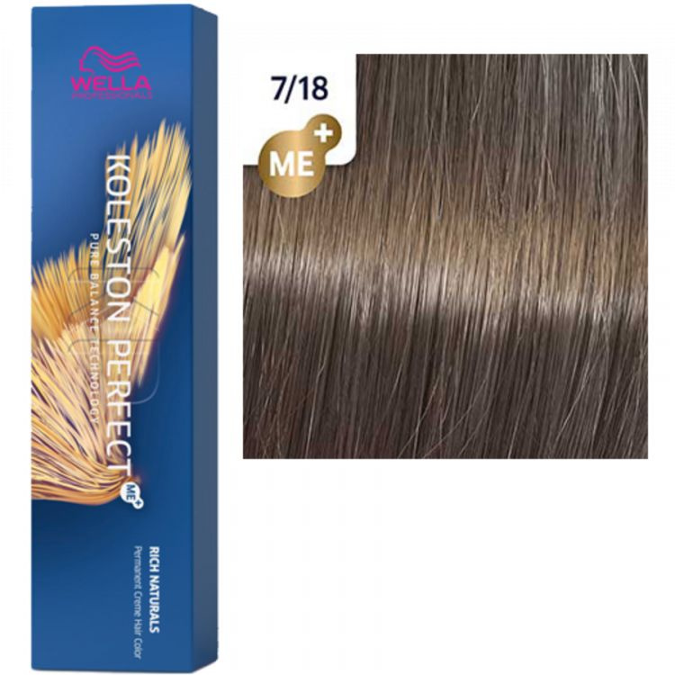 Wella professional Koleston Perfect крем-краска 7/18 блонд пепельный жемчужный - 60 мл  #1