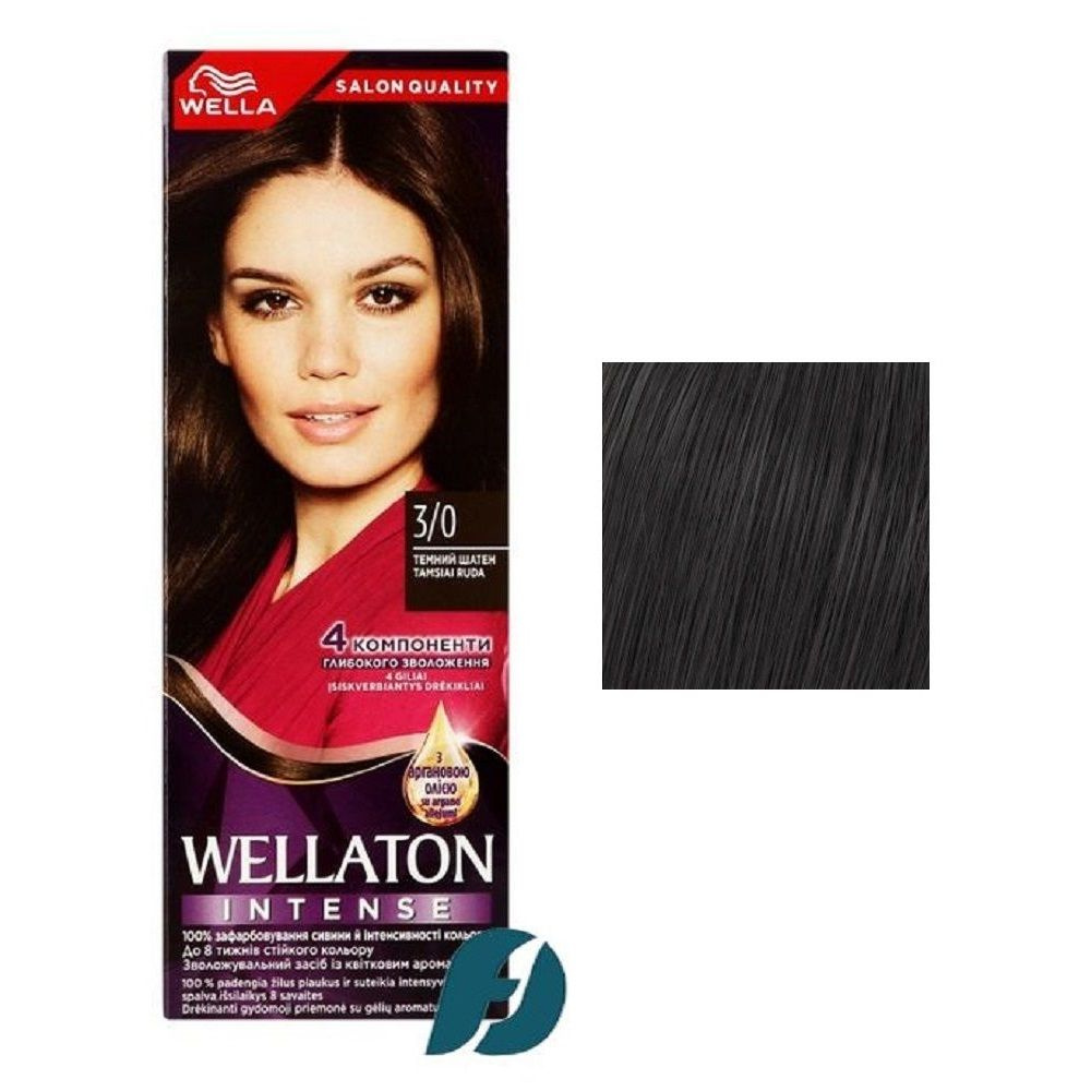 Wella WELLATON 3/0 Cтойкая крем-краска для волос - Темный шатен, 110 мл  #1