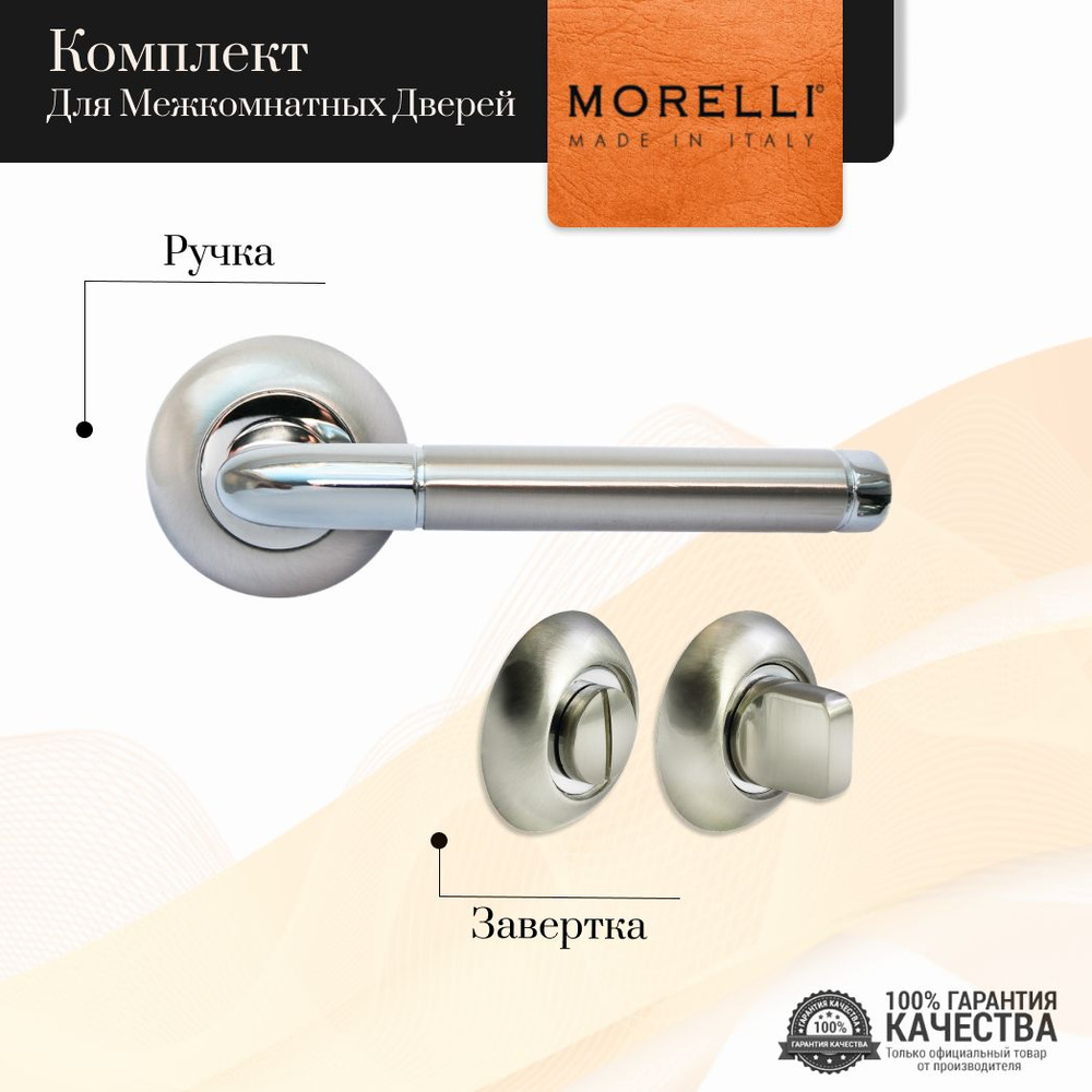 Готовый комплект для межкомнатных дверей MORELLI ( Морелли) MH-03 SN/CP с заверткой  #1