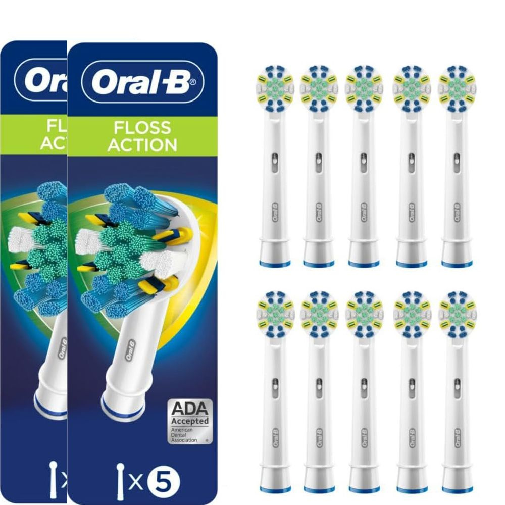 Оригинальные насадки для электрической зубной щетки Oral-B FlossAction White, 10 шт., для тщательного #1