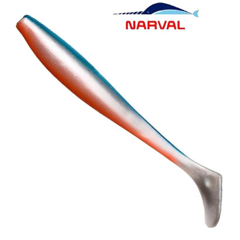 Приманка силиконовая Narval Choppy Tail 10cm цв. #001 Blue Back Shiner / Виброхвост для джига на судака, #1