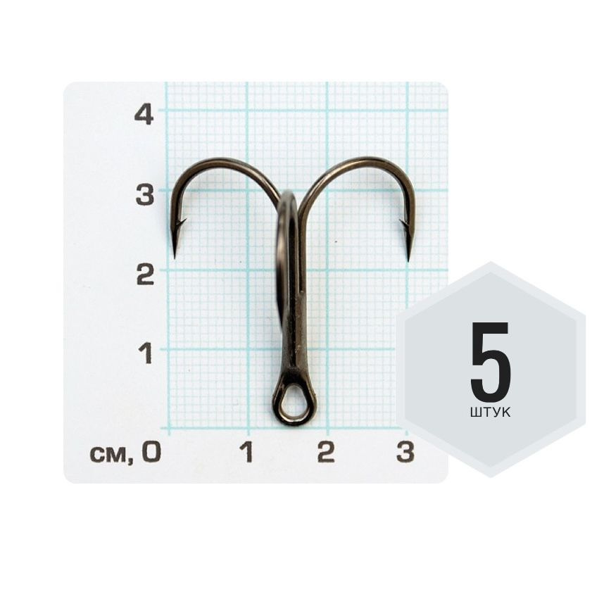 Крючок тройной рыболовный 11030 (Скорпион), ОЛТА, №2/0, 5шт #1