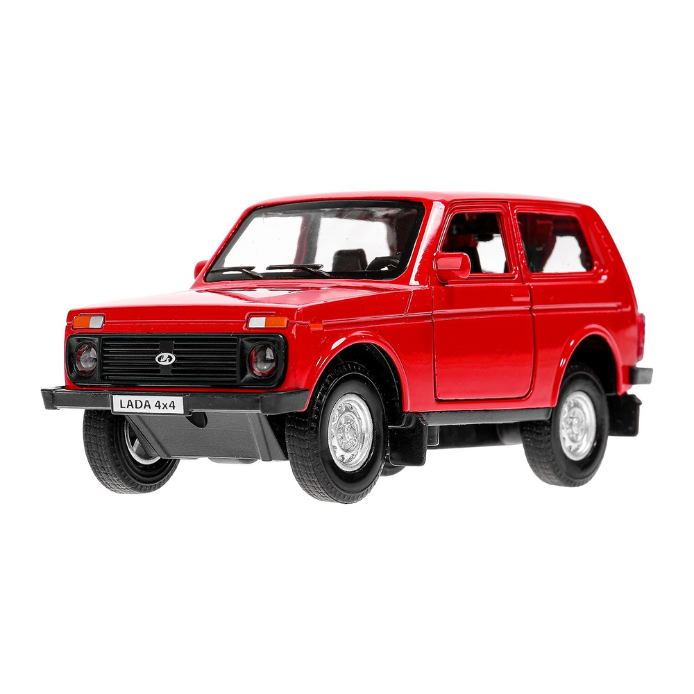 Машинка детская для мальчика металлическая Lada 4x4 красная 12 см, Технопарк  #1