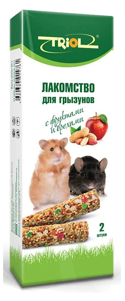 Лакомство для грызунов Triol с фруктами и орехами, 60 г #1