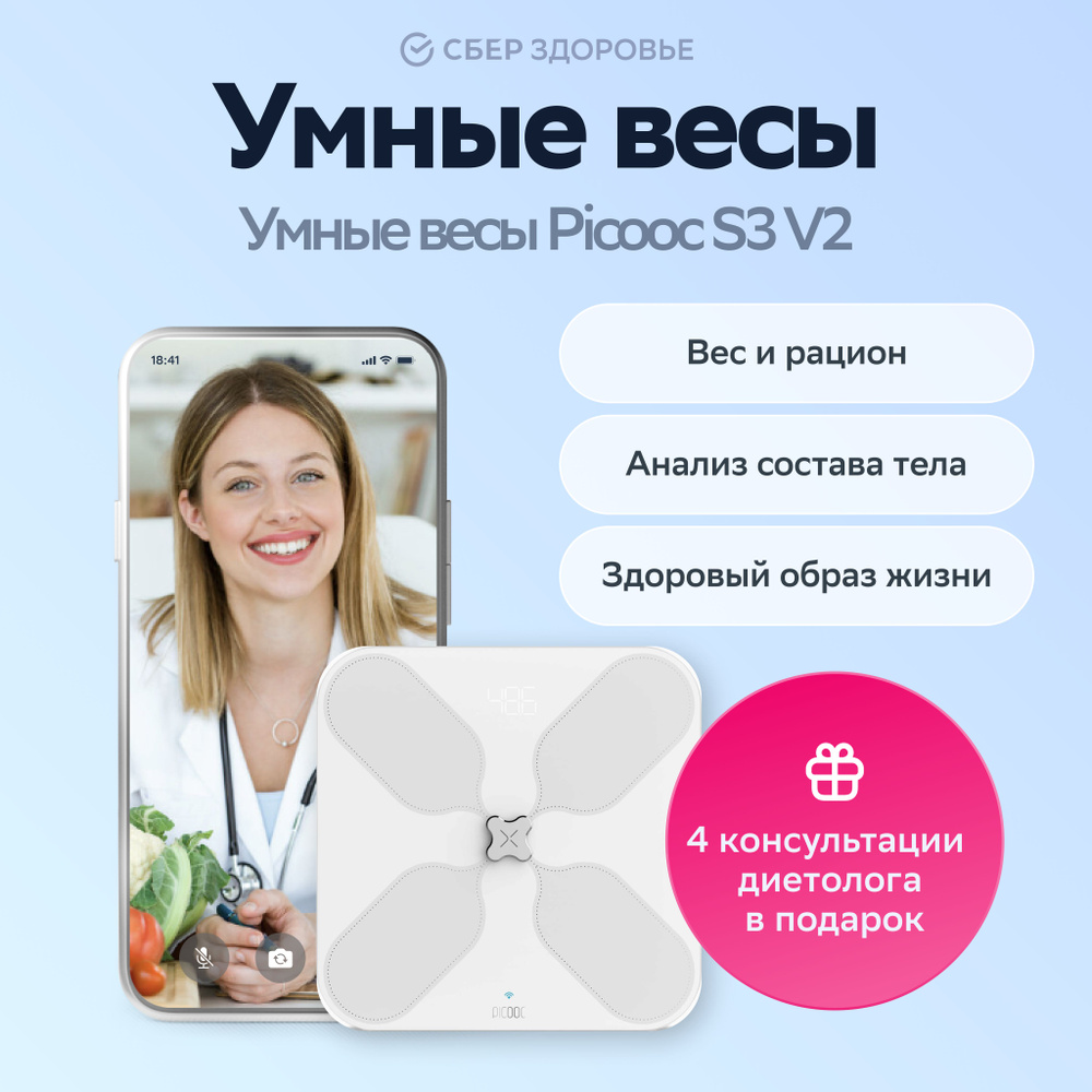 Умные напольные электронные весы Picooc S3 V2 c Wi-Fi и Bluetooth #1