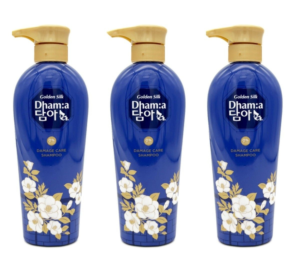 LION Восстанавливающий шампунь для тонких волос Dhama damage care shampoo, с цветочным ароматом, 400 #1