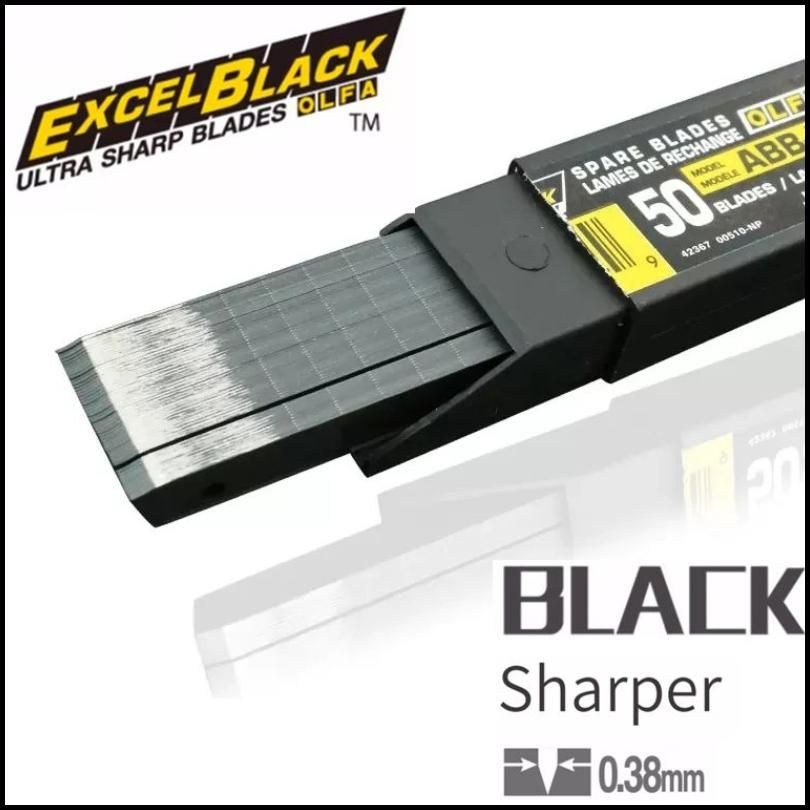 50шт Лезвия OLFA ABB-50 9 - мм лезвие Можно сегментировать EXCEL BLACK, 9х80х0,38мм, 13 сегментов,  #1