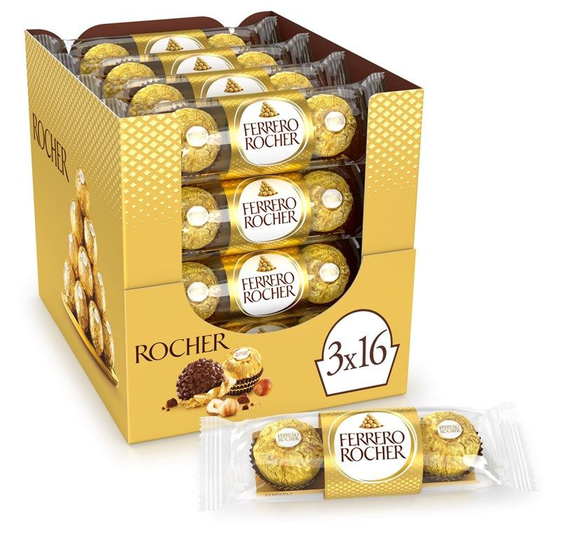 Конфеты Ferrero Rocher хрустящие из молочного шоколада, 37.5г x 16 шт  #1