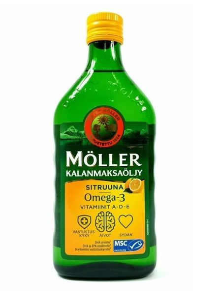 Moller Omega 3 рыбий жир в бутылке со вкусом лимона 500 мл (Финляндия)  #1