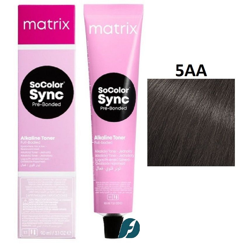 Matrix SoColor Sync 5AA Краситель для волос тон-в-тон Светлый шатен глубокий пепельный, 90 мл  #1