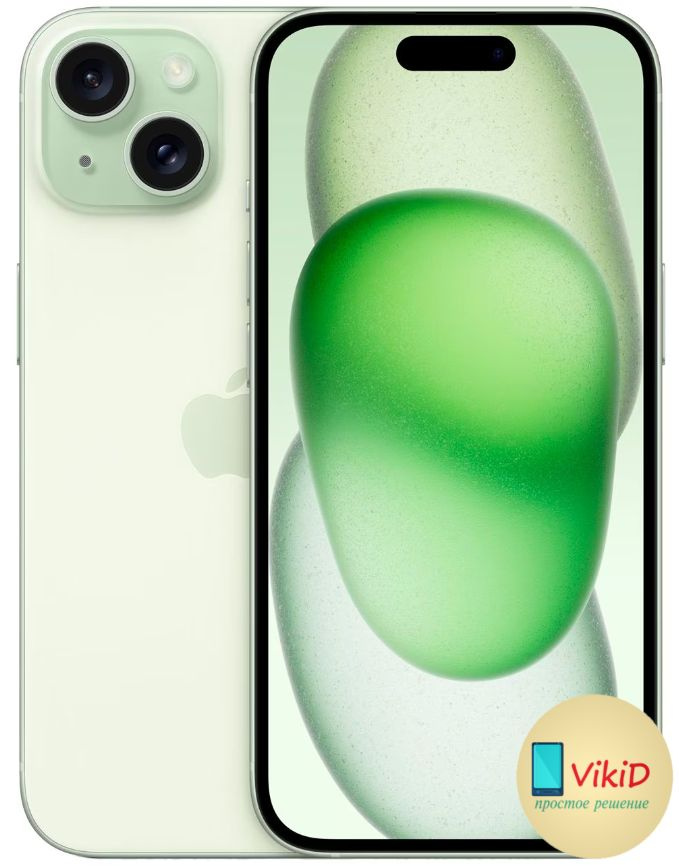 Apple Смартфон iPhone 15, Green (eSIM+nanoSIM), 6/128 ГБ, зеленый #1