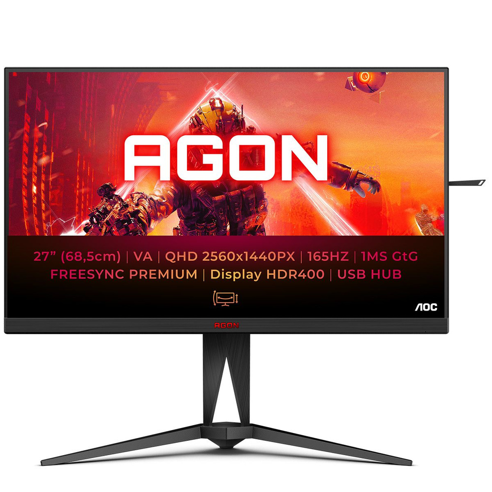 AOC 27" Монитор AG275QXN, VA, 2560x1440, 165 Гц, черный #1