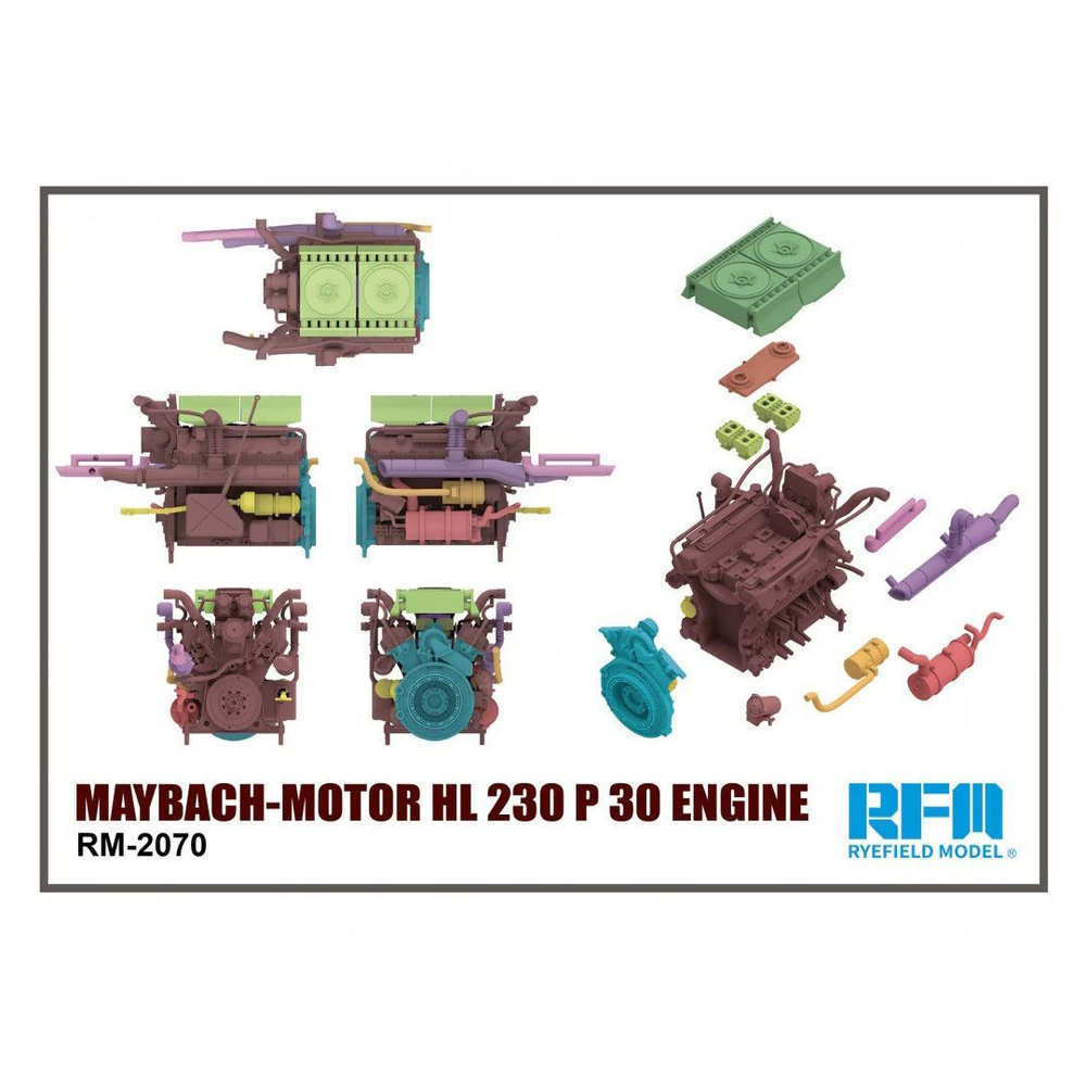 RM-2070 Rye Field Model 1/35 Двигатель MAYBACH-Motor HL 230 P 30 #1