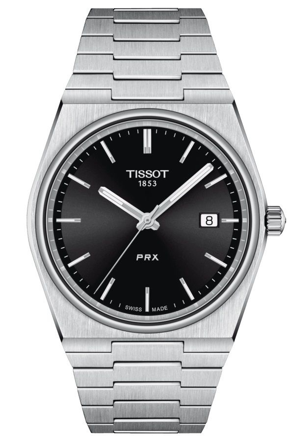 Tissot Часы наручные Кварцевые Швейцарские кварцевые часы Tissot PRX T137.410.11.051.00 на стальном браслете, #1