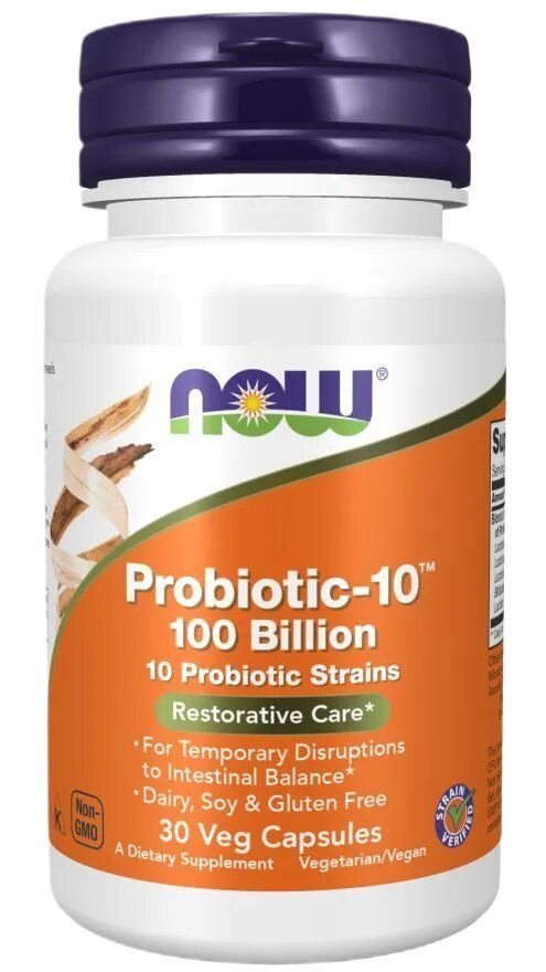 Now Probiotic-10 100 Billion Пробиотик 30 капсул #1