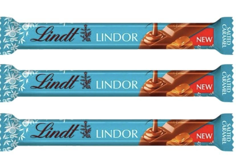 Lindt lindor salted caramel шоколад соленая карамель, 3х38 гр (из Финляндии)  #1