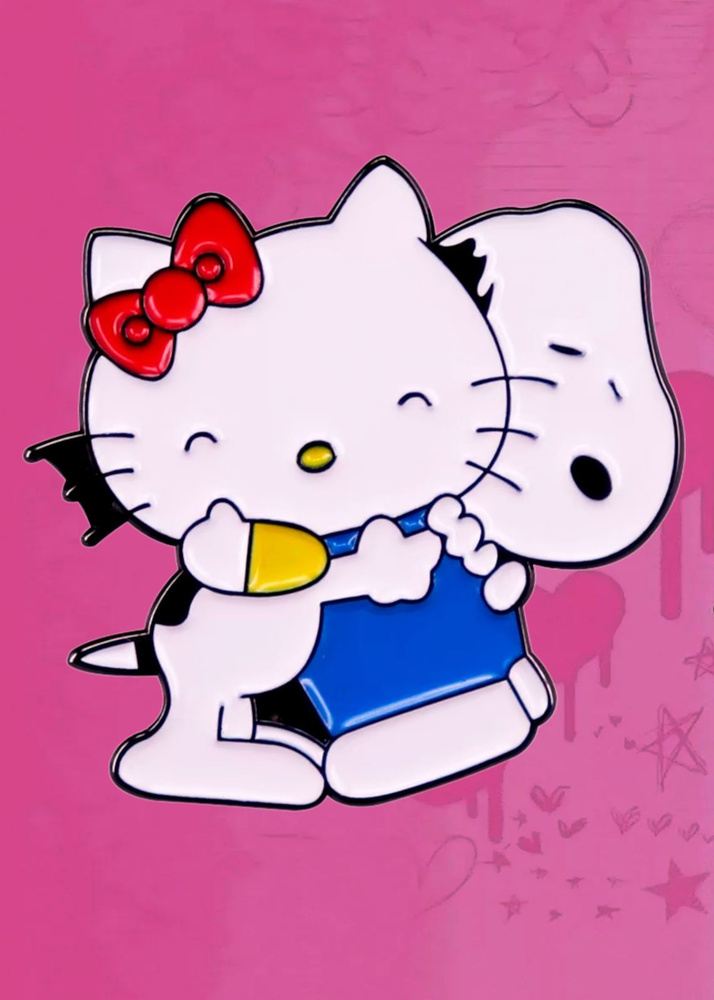 Значок Китти и Снуппи из аниме Hello Kitty и Snoopy #1