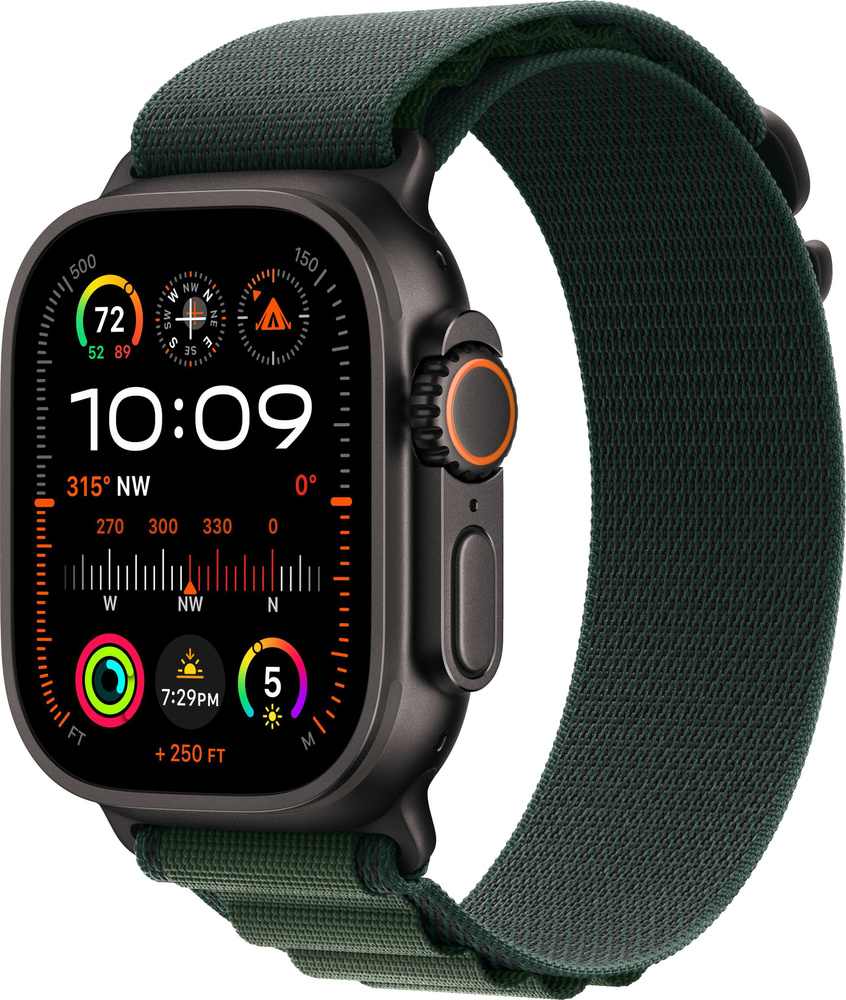 Умные часы Apple Watch Ultra 2 (2024) 49mm Black Titanium Case with Dark Green Alpine Loop #1