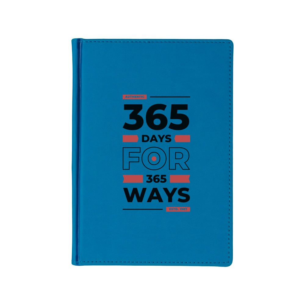 Ежедневник недатированный А5 с принтом "365 days for 365 ways", 136 листов, в линейку, цвет синий  #1