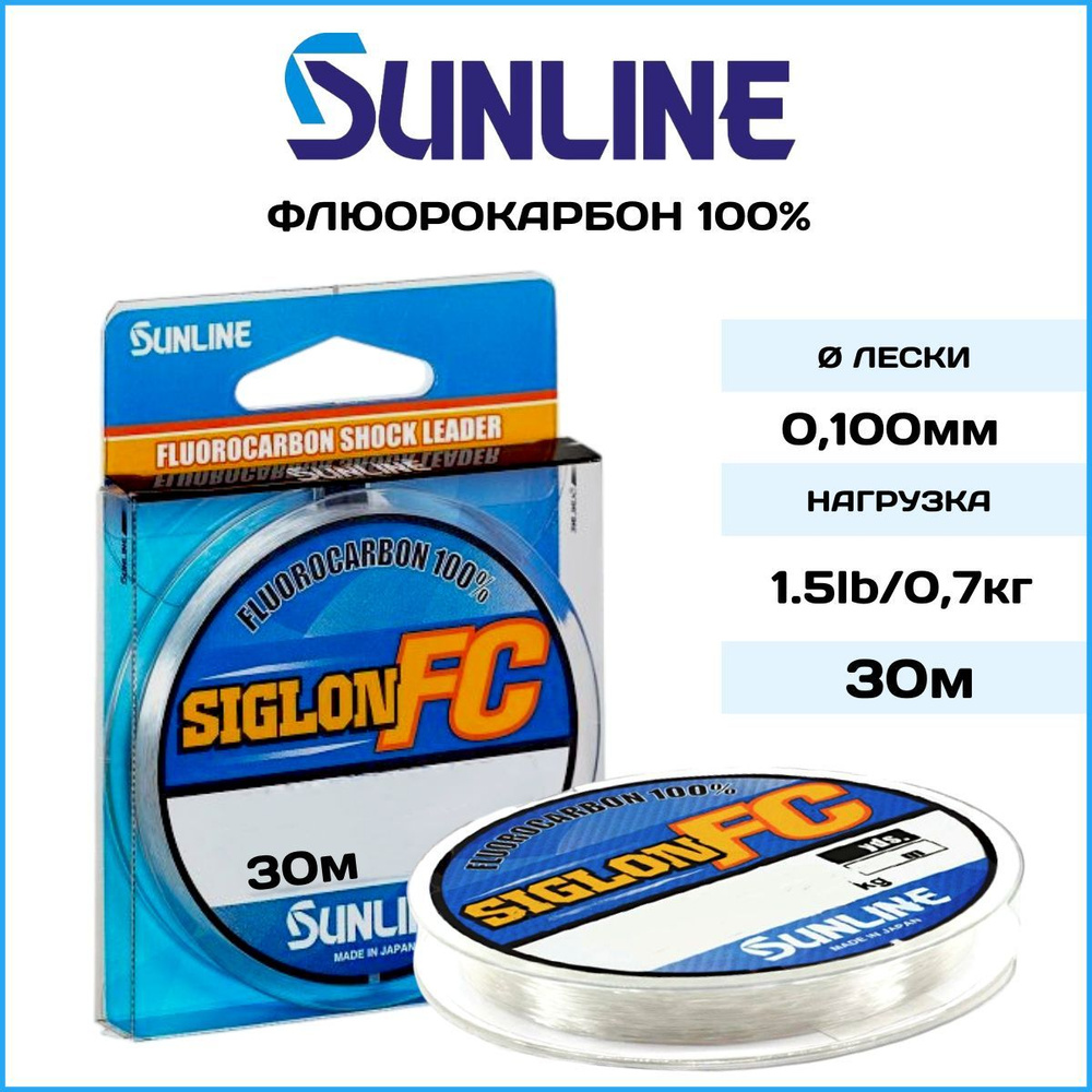 Флюорокарбоновая леска для рыбалки Sunline Siglon FC 2020 0.100мм/0.7кг, 30м.  #1