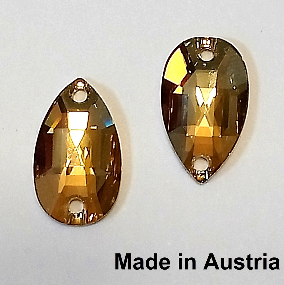 Swarovski стразы пришивные 3230 Капля Golden Honey 18 x 10,5 mm 2 шт. #1