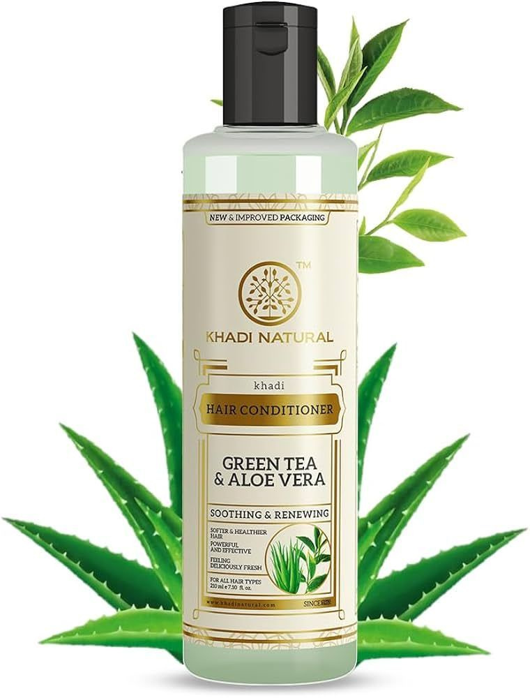 Кондиционер для волос Зеленый чай и Алоэ Вера Кхади (Green Tea & Aloevera Khadi), 210 мл  #1