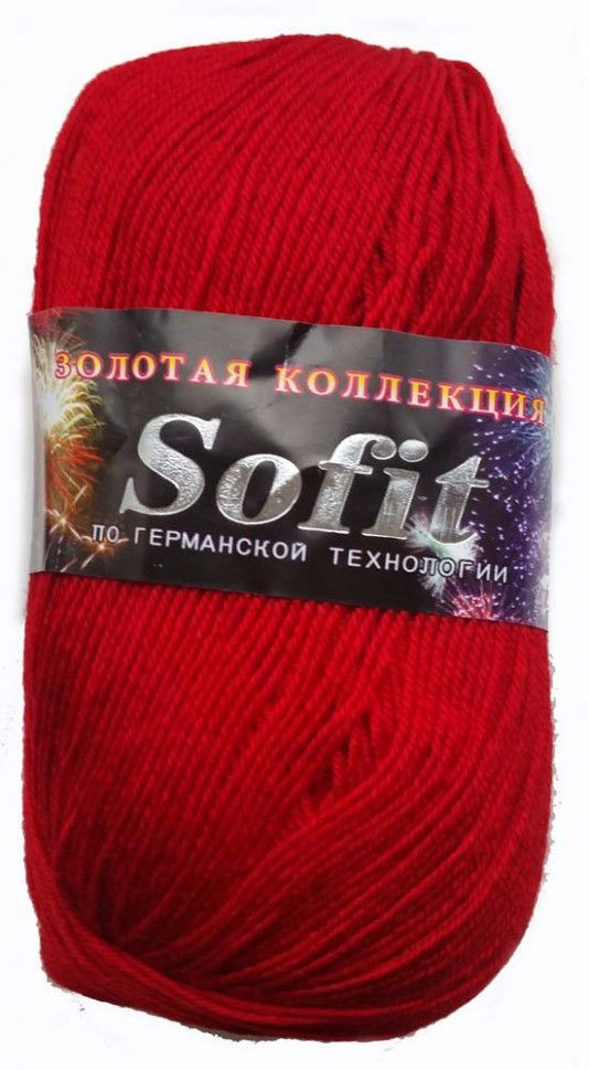 Пряжа Color City Sofit 2221 красный (100г/380м, упаковка 5 мотков) #1