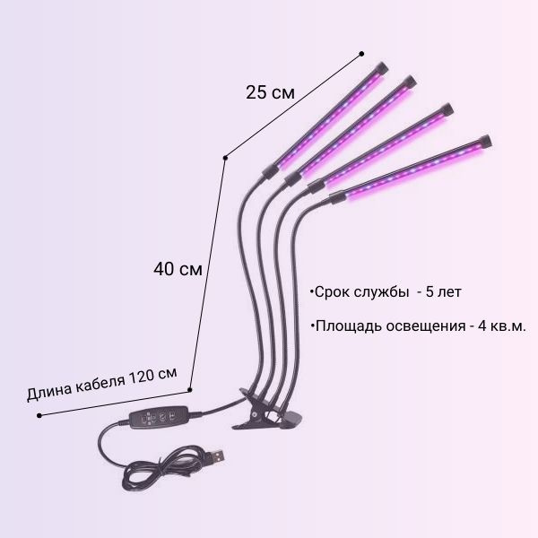фитолампа; лампа; диодная; для; цветы; фитосветильник; растения; фито; светодиодная; уф; фиолетовая; рассада; подарок; 8 марта, 14 февраля; сад; огород; дача; комнатный; семена; мама; бабушка; садовод; подарочный