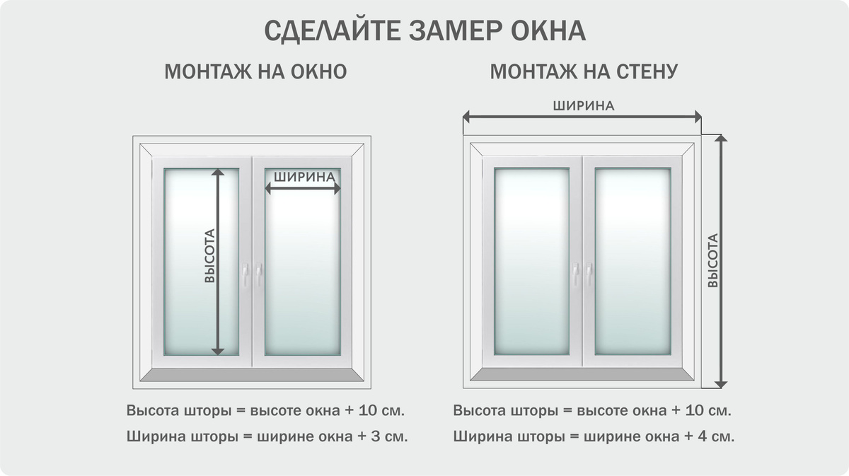 Замер окна для монтажа на окно или стену