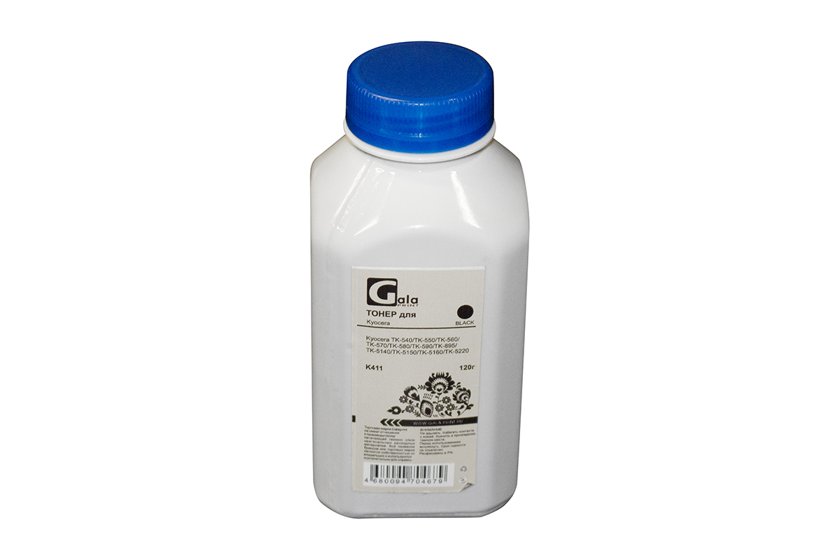 ТонерK411дляKYOCERAEcosysM8124cidn,M5521cdn,M5521cdw,M8130cidn,Fs-C8525MFPGalaPrintчерный120г
