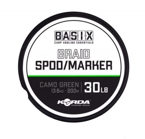 KORDAШнурSpodMarker/СподМаркерBasixBraid200м30Lb13,6кгCamoGreen