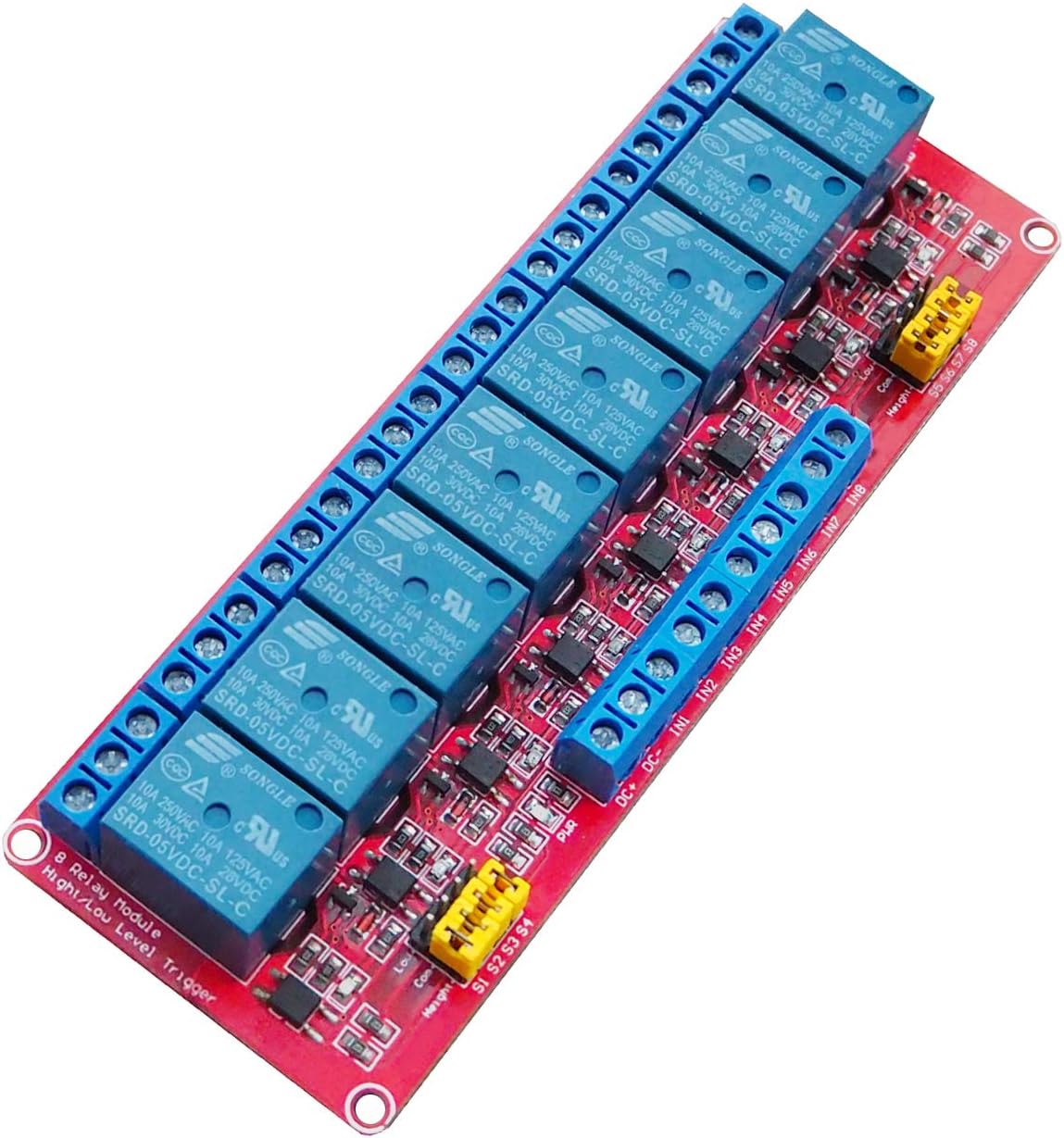 МодульрелеАрдуино,8каналов,220В10А(высокий/низкийлогическийуровень)-1шт
